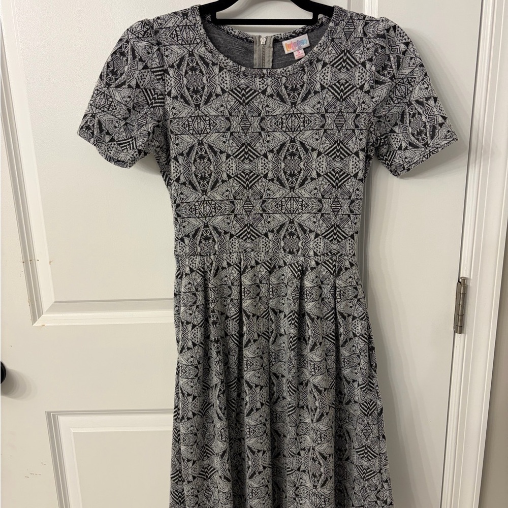 LuLaRoe Black and White Geometric Dress